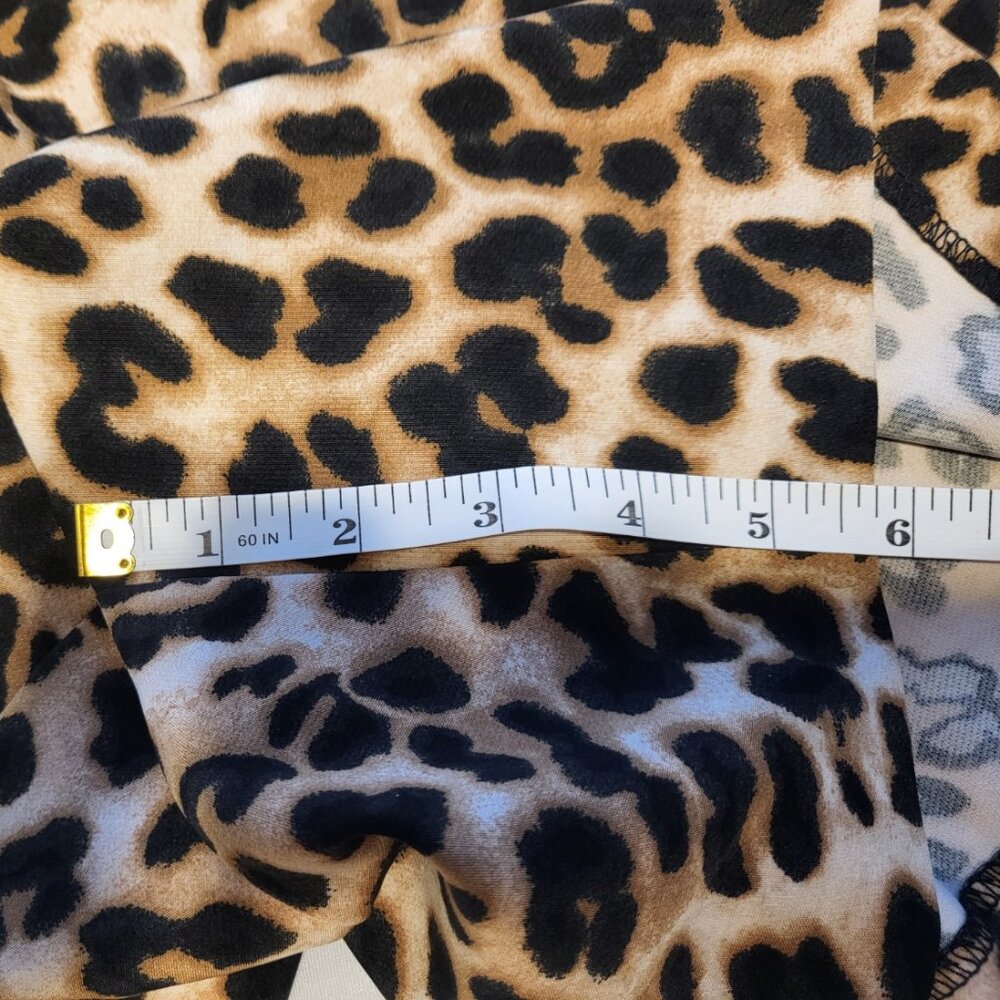 7th Avenue High Waist Brown and Black Leopard Print Shorts Size 18 - Picture 14 of 16